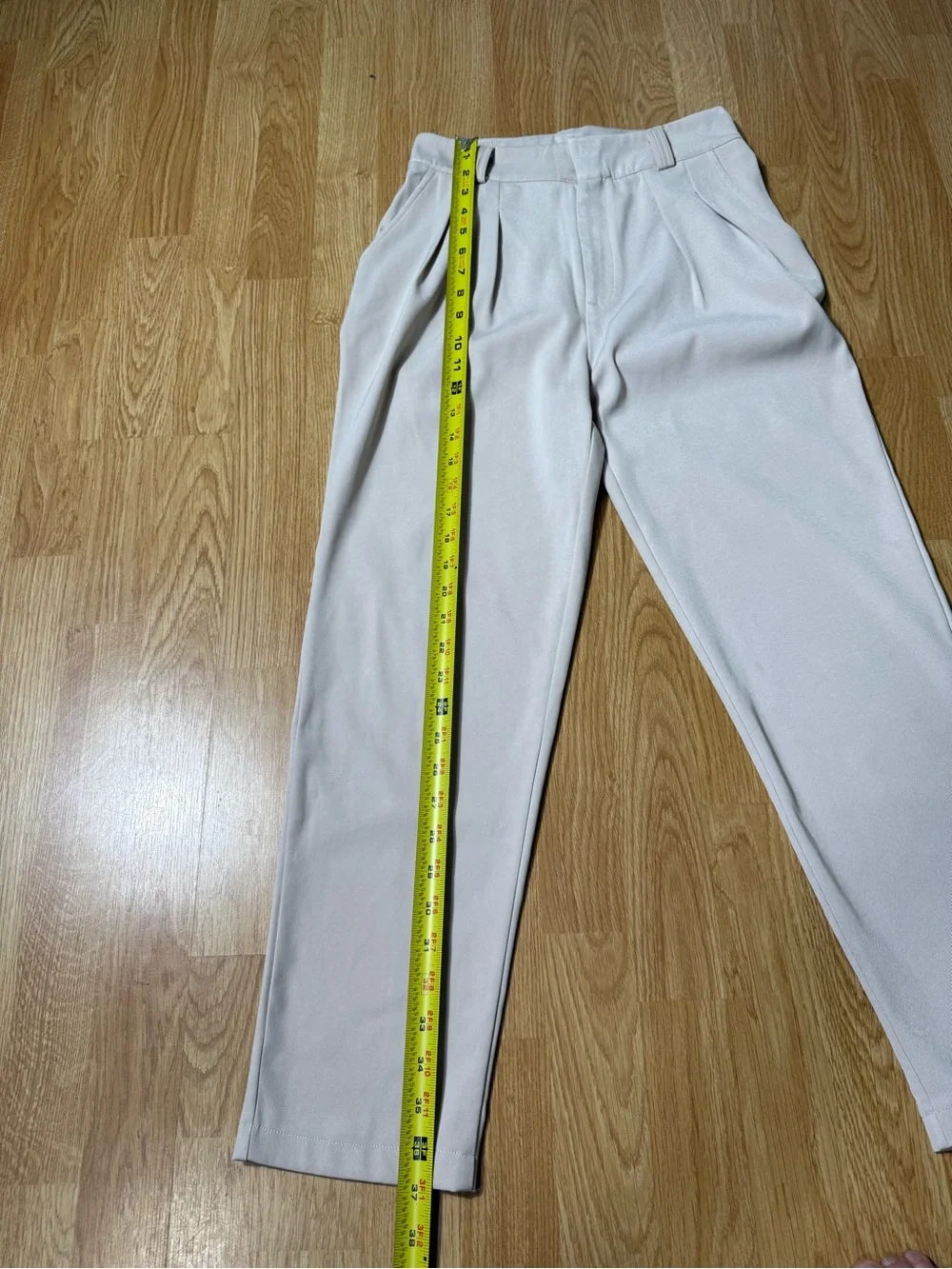 Sleeveless Pocket Shirt & Tailored Pants Set - Light Beige - Size S